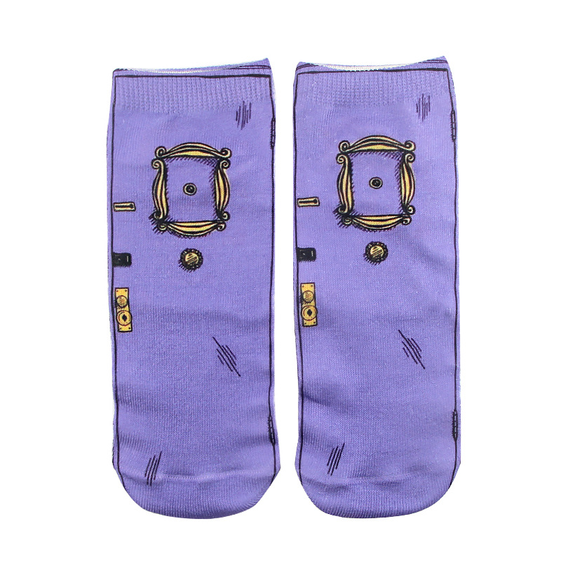 3 Pairs Old Friend Remember Socks Breathable Sweat Socks Creative Cartoon Animation Cotton Socks
